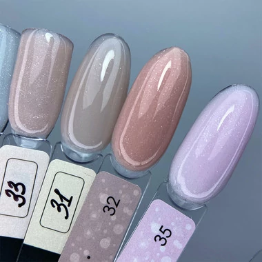 Гель для ногтей Dark Medium Gel №32 бежевый с блестками 15 мл (без кисти) (DMG3215) - Фото №3
