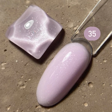 Гель для ногтей Dark Medium Gel №35 молочно-лиловый с микроблеском 15 мл (без кисти) (DMG3515) - Фото №3