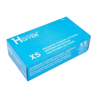 Перчатки ProSteril HOFFEN голубые нитриловые XS 100 шт - Фото №2