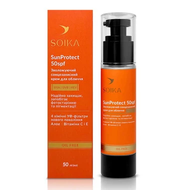 Солнцезащитный крем Soika SunProtect увлажняющий для лица SPF 50, 50 мл - Фото №2