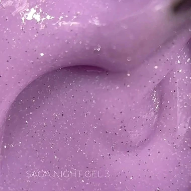 Гель для наращивания Saga professional Builder Night Gel №03 светоотражающий лиловый 15 мл - Фото №2