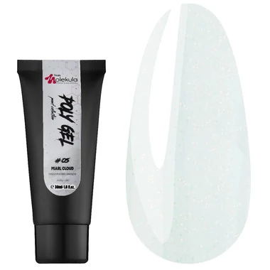 Полигель Molekula Nails №05 Pearl Cloud белый молочный с шиммером 30 мл - Фото №4