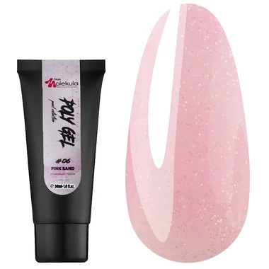 Полигель Molekula Nails №06 Pink Sand молочно-розовый с шиммером 30 мл - Фото №4
