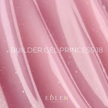 Гель для наращивания Edlen Builder gel Princess №18 нежно-розовый с мелким шиммером 15 мл (4000361122) - Фото №2
