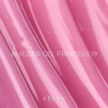 Гель для наращивания Edlen Builder gel Princess №19 яркий розовый с мелким шиммером 15 мл (4000361123) - Фото №2
