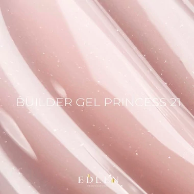 Гель для наращивания Edlen Builder gel Princess №21 теплый бежевый с мелким шиммером 15 мл (4000361125) - Фото №2