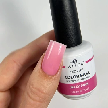 База для ногтей ATICA Color Base Jelly Pink (soak off) розовый 15 мл (89394) - Фото №2