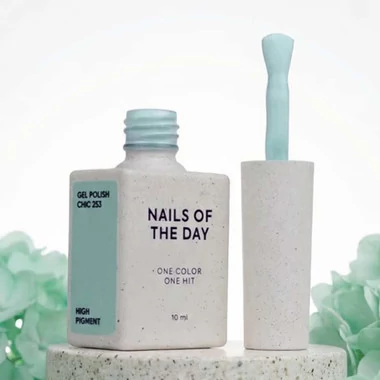 Гель-лак NAILS OF THE DAY Chic-253  пастельно-бирюзовый 10 мл (НФ-00025441) - Фото №5