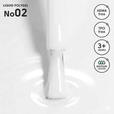Жидкий полигель Shelly 02 Liquid PolyGel молочный 12 мл (290149) - Фото №2