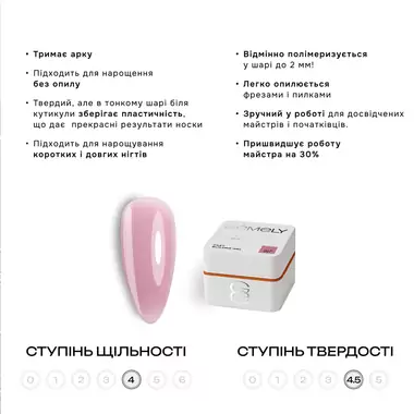 Гель для нарощення GEMELY Fast Builder  Gel №17 ягідний 30 мл ( 7704096) - Фото №4