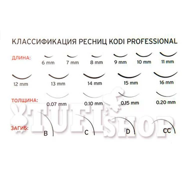 Ресницы KODI  C 0,07  16 рядов 11 мм черный (20071202) - Фото №2