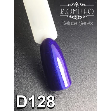 Гель-лак KOMILFO Deluxe Series №D128 синий с шиммером 8 мл (111128) - Фото №2