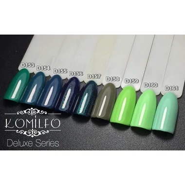 Гель-лак KOMILFO Deluxe Series №D156 темно-нефритовый с шиммером 8 мл  (111156) - Фото №3