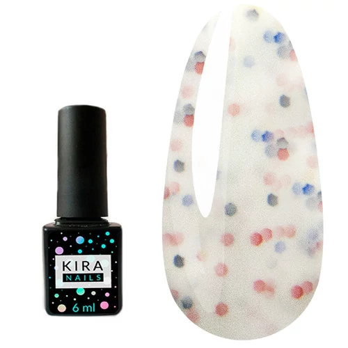 Гель-лак KIRA Nails Yoghurt Boom! №002 белое мороженое с неоновыми частичками 6 мл (8369002)