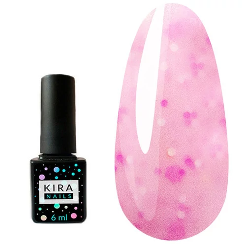 Гель-лак KIRA Nails Yoghurt Boom! №009 клубничный йогурт с разноцветными частичками 6 мл (369009)
