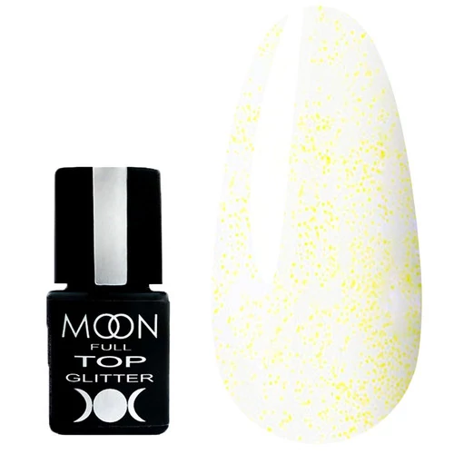 Топ MOON FULL Glitter №2 Gold с золотым мерцанием без липкого слоя 8 мл (5908254189555)