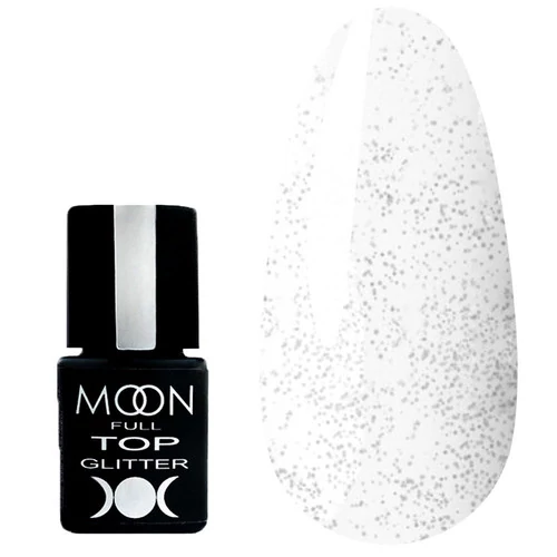Топ MOON FULL Glitter №3 Silver с серебристым мерцанием без липкого слоя 8 мл (5908254189562)