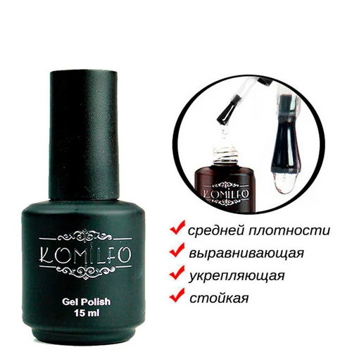 База Komilfo Rubber Base Coat каучуковая база для гель-лака 15 мл (441502) - Фото №2