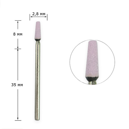 Mill for manicure Tufi Profi replaceable corundum truncated cone, pink