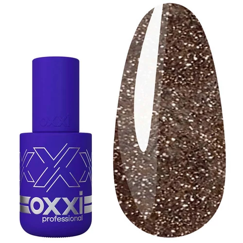 Гель-лак OXXI Disco №5 коричневый с бронзовыми блестками светоотражающий 10 мл (000002127) - Фото №1