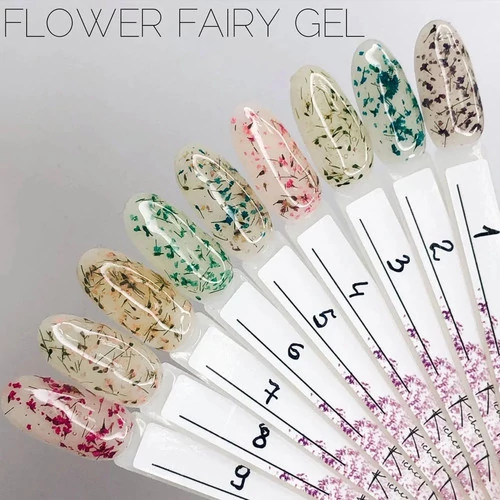 SALE Гель сухоцвет Saga Flower Fairy Gel №02  прозрачный с голубими цветами (2000994244631) - Фото №3