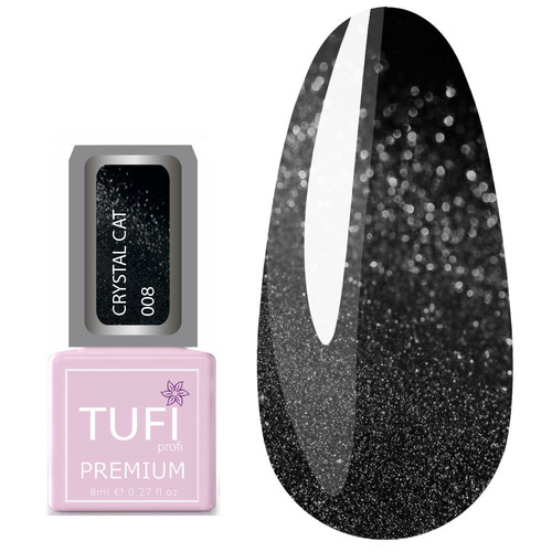Гель-лак TUFI profi CRYSTAL CAT 08 Чорний діамант 8 мл (0100515)