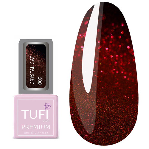 Гель-лак TUFI profi CRYSTAL CAT 09 Рубин 8 мл (0100516)