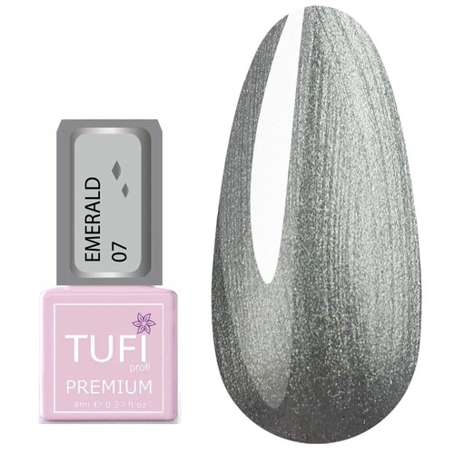 Гель-лак TUFI profi EMERALD 07 Серебряный 8 мл (0102526)