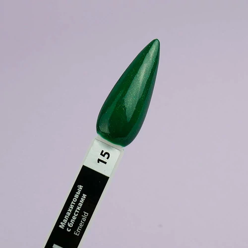 Гель-лак TUFI profi EMERALD 15 Шиммерный малахит с глиттером 8 мл (0102534) - Фото №3