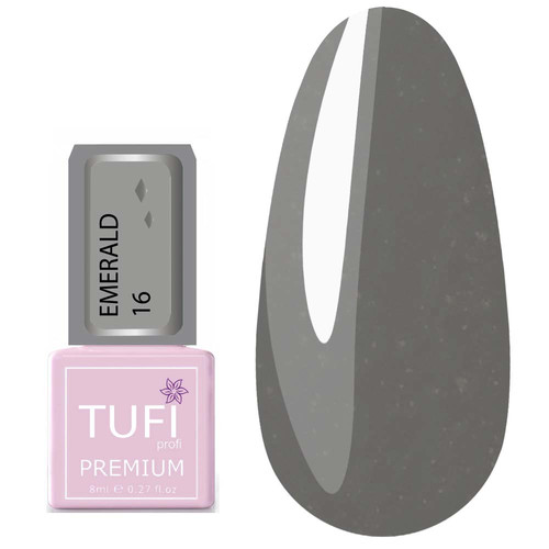 Гель-лак TUFI profi EMERALD 16 Серый с глиттером 8 мл (0102535)