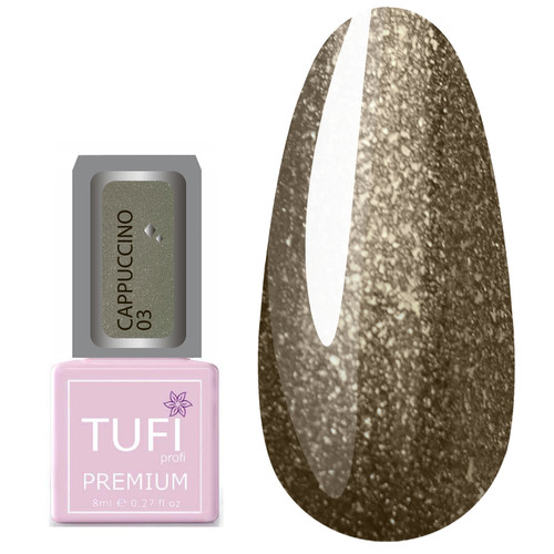 Гель-лак TUFI profi CAPPUCCINO 03 Золотисто-коричневий 8 мл (0102585)