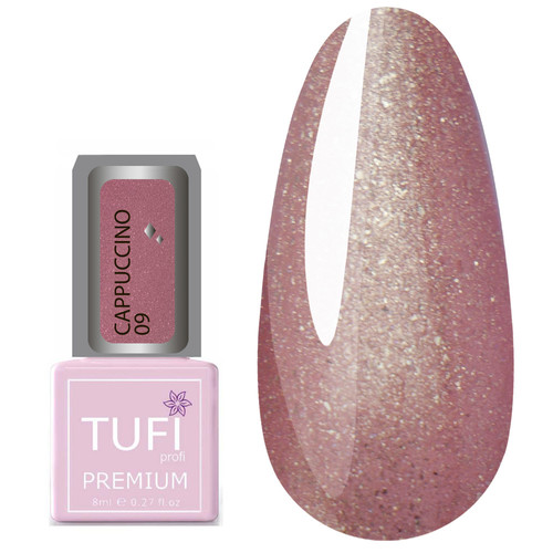 Гель-лак TUFI profi CAPPUCCINO 09 Тициан с золотом 8 мл (0102591)
