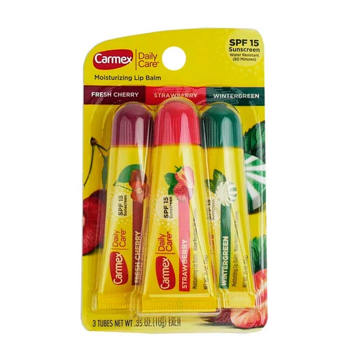 Набор бальзамов для губ в тубе CARMEX 3-Pack Cherry Strawberry Wintergreen SPF 15 3х10 г (08307800964)