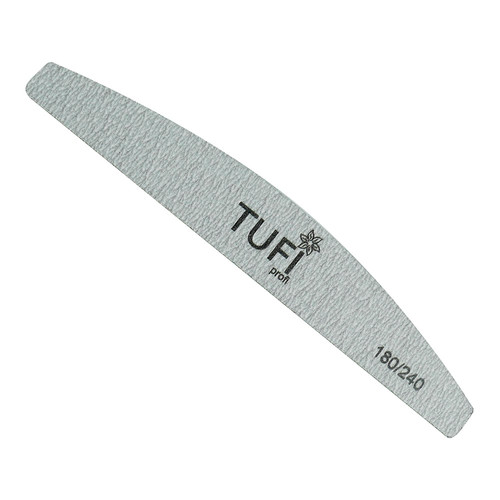 Пилка для ногтей TUFI profi Полукруг Серая 180/240 грит 17.8 см 1 шт (0102948)