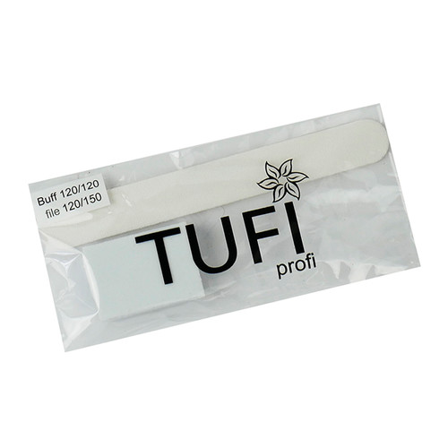 Набор одноразовый TUFI profi Пилка для ногтей 120/150 грит и Баф 120/120 грит Белый (0102944)
