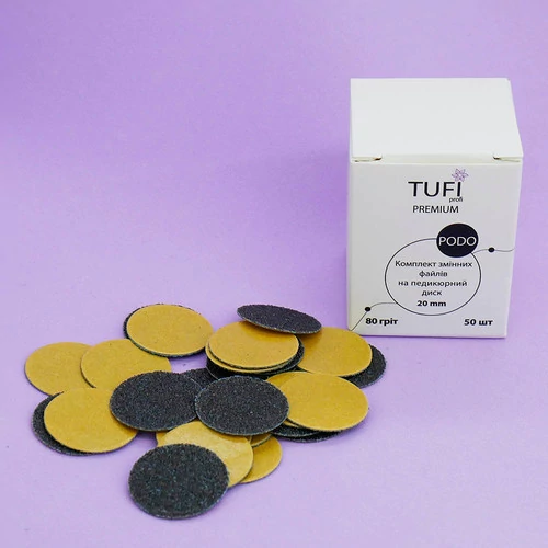 Сменные файлы для педикюрного диска TUFI profi 20 мм  80 Грит 50 шт (0101568) - Фото №3