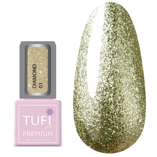 Гель-лак TUFI profi DIAMOND 03 Золотой брокат 8 мл (0103034)