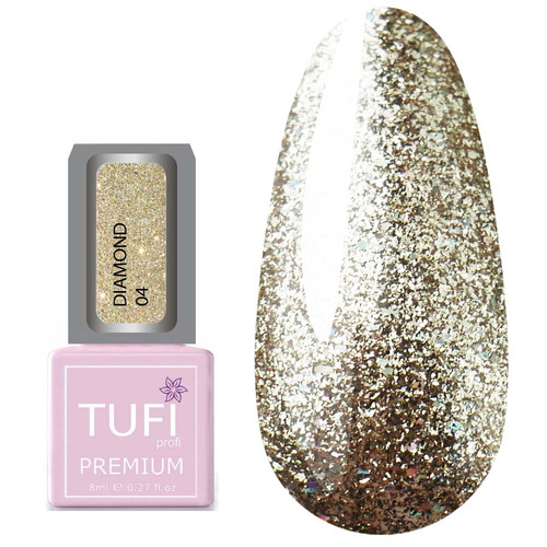 Гель-лак TUFI profi DIAMOND 04 Бронзовый брокат 8 мл (0103035)