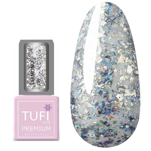 Гель-лак TUFI profi DIAMOND 08 Серебряный авангард 8 мл (0103039)