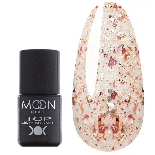 Топ MOON FULL Leaf BRONZE без липкого слоя с бронзовыми хлопьями потали 8 мл (5908254002373) - Фото №1