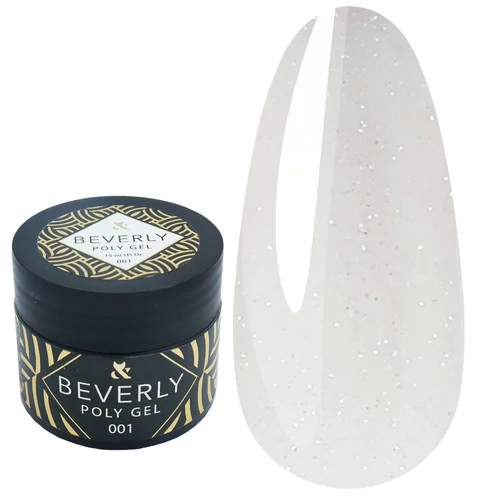 F.O.X Poly gel Beverly 001 молочний з мікроблиском 15 мл  (ags-001) - Фото №1