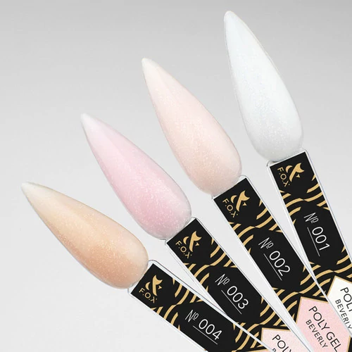 F.O.X Poly gel Beverly 001 молочний з мікроблиском 15 мл  (ags-001) - Фото №3