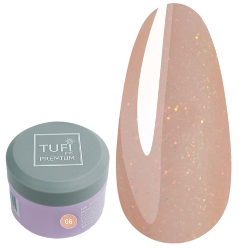 Гель для наращивания TUFI profi UV/LED GEL 06 Shine Peach с шиммером 15 г (0105911)