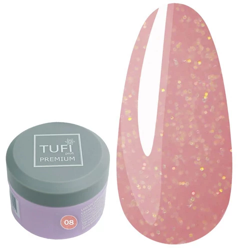 Гель для наращивания TUFI profi UV/LED GEL 08 Shine Bitch с шиммером 30 г (0105918) - Фото №1