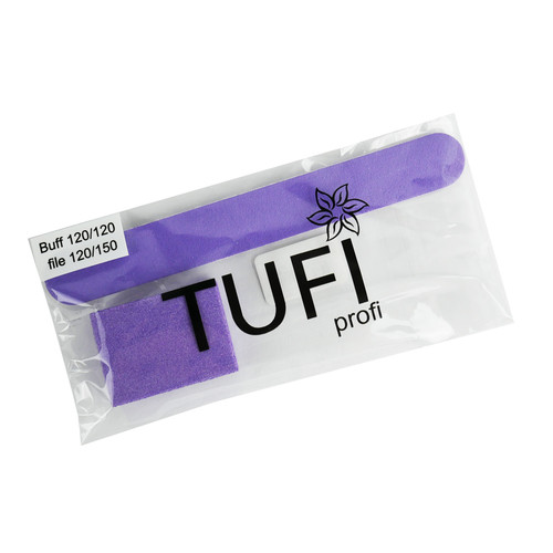 Набор одноразовый TUFI profi Пилка для ногтей 120/150 грит и Баф 120/120 Фиолетовый (0121830)