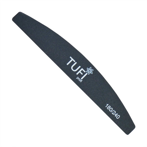 Пилка для ногтей TUFI profi Полукруг Черная 180/240 грит 17.8 см 1 шт (0122156)