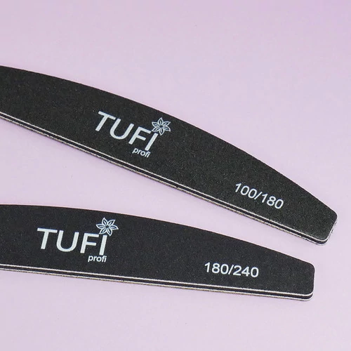 Пилка для ногтей TUFI profi Полукруг Черная 180/240 грит 17.8 см 1 шт (0122156) - Фото №3