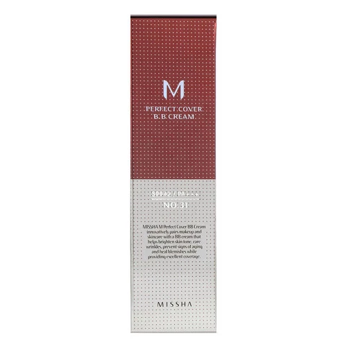 BB крем MISSHA Perfect cover №31 золотисто-бежевый 50 мл (8806333387984) - Фото №2