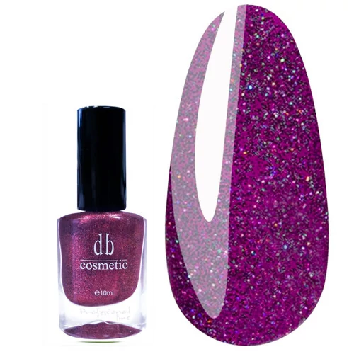 Лак для ногтей DB Cosmetic Prof Line фиолетовый с блестками 10 мл (00350) - Фото №1
