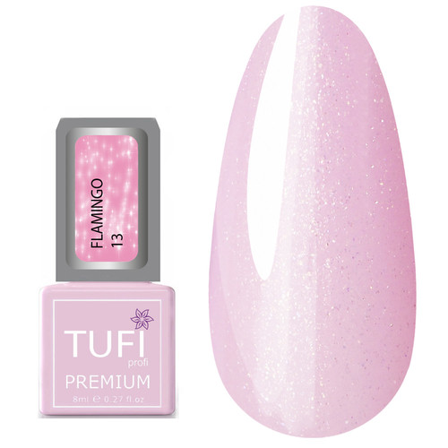 Гель-лак TUFI profi FLAMINGO 13 Розовый туман с шиммером 8 мл (0121304)